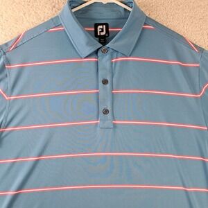 Footjoy Golf Polo Shirt Mens Size Xl  Blue Striped Outdoors Preppy Sports Casual